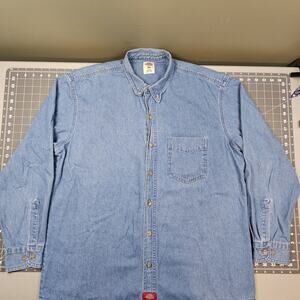 Vintage Dickies Shirt XL Denim Workwear 90s Y2K Americana Retro Outdoors Biker